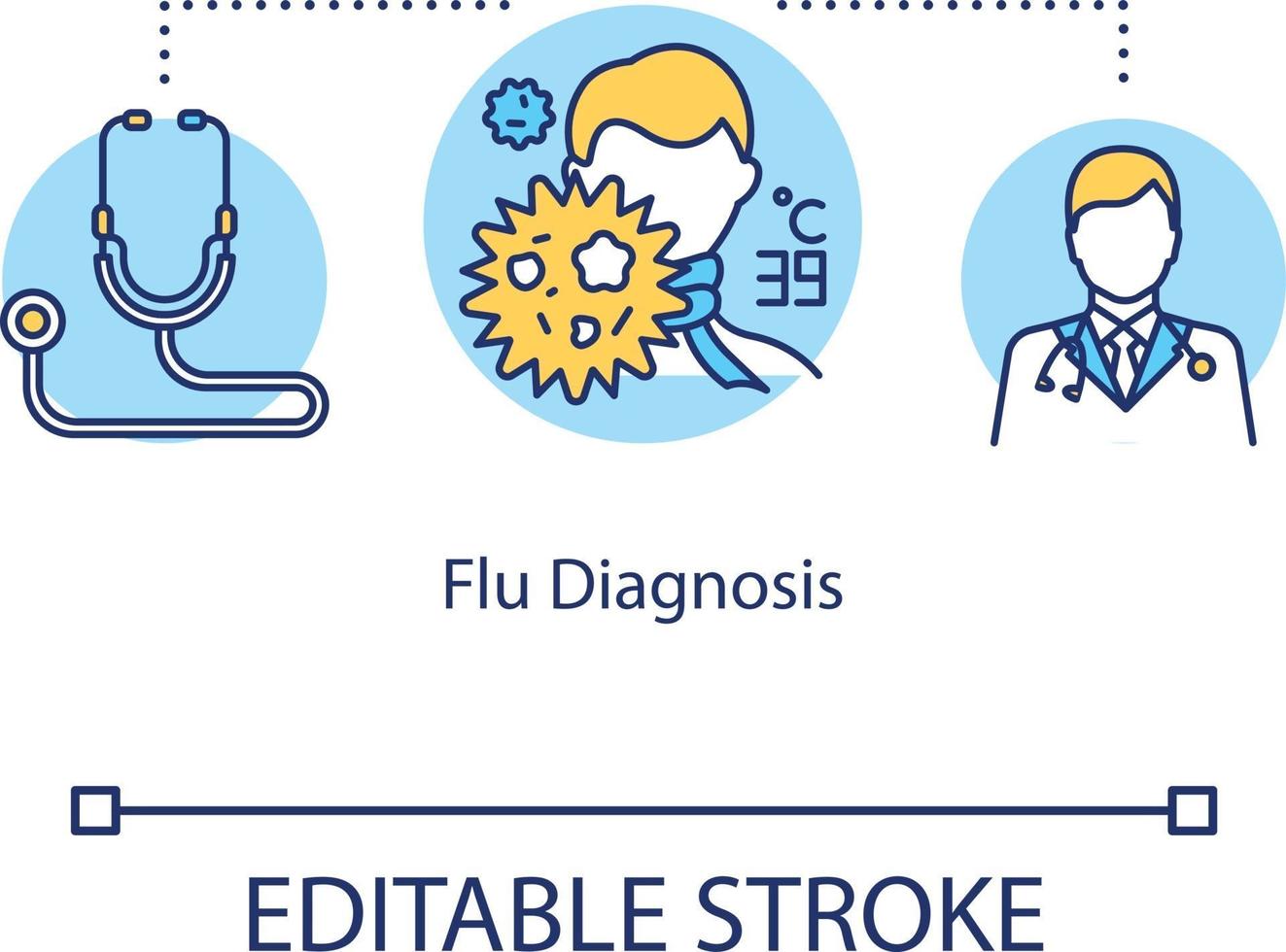 ícone do conceito de diagnóstico de gripe vetor