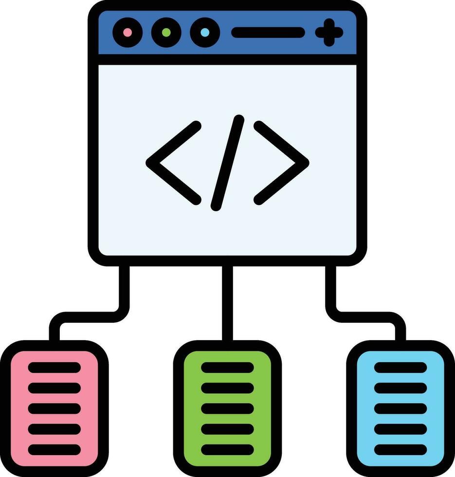 ícone de vetor de estrutura de código