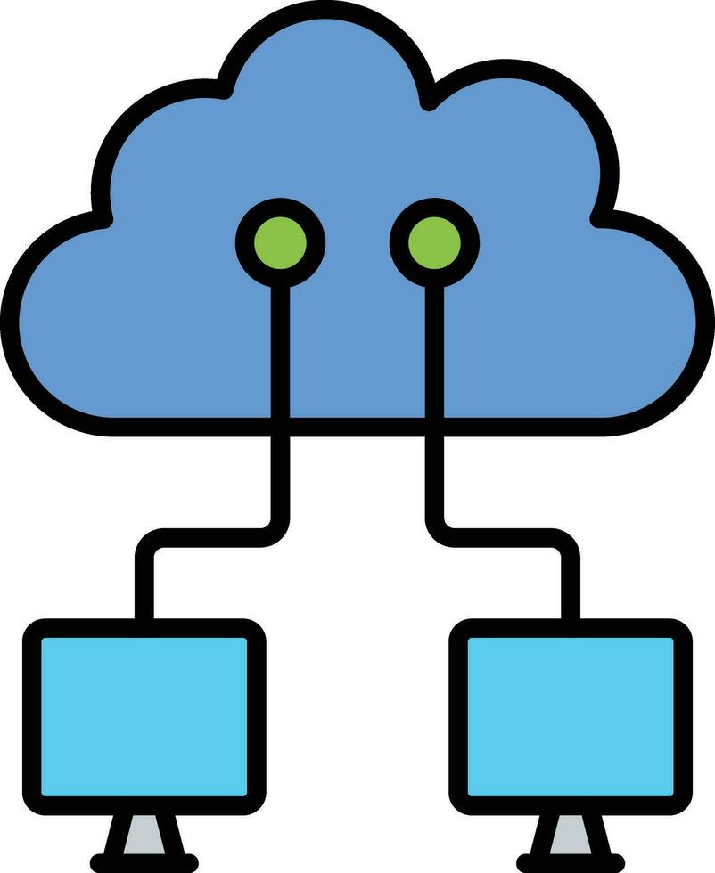 ícone de vetor de rede em nuvem