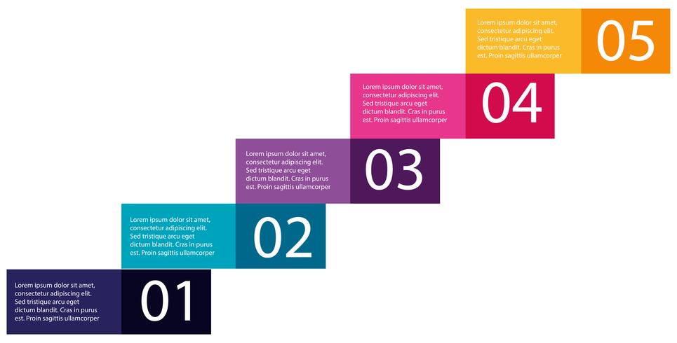 Etapa de infográficos ascendentes vetor