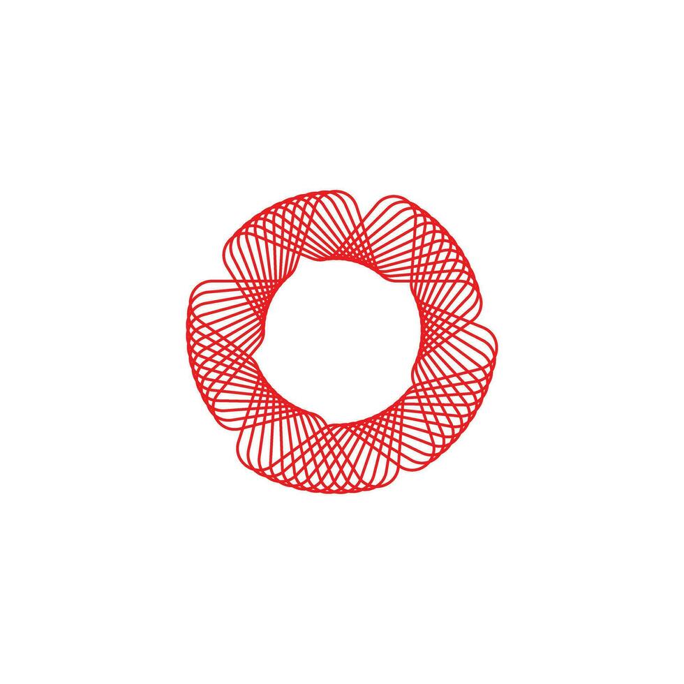 simples abstrato geométrico vermelho cor flor ondulado padronizar vetor