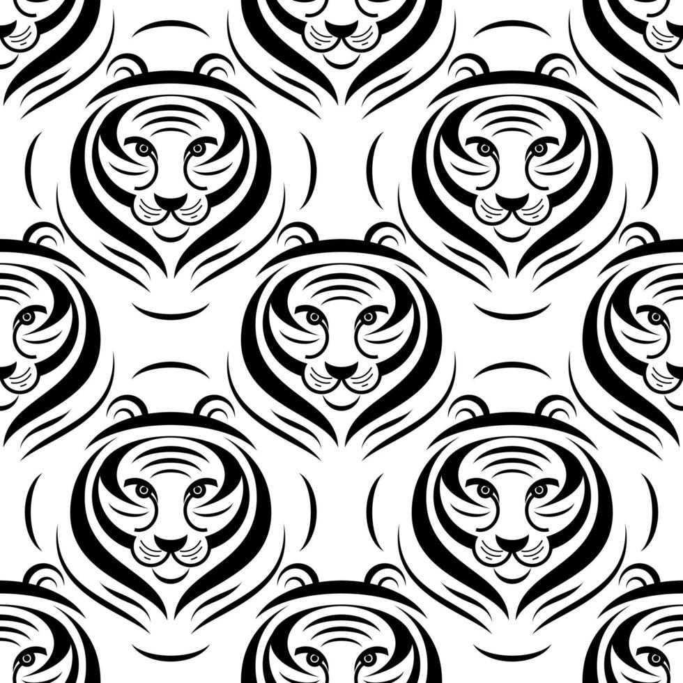 padrão sem emenda do logotipo do tigre vetor