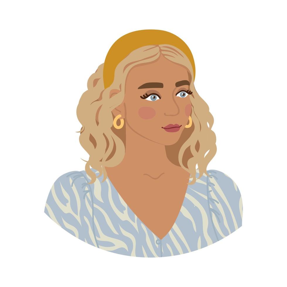 ilustração colorida de penteado de menina da moda isolado no branco vetor