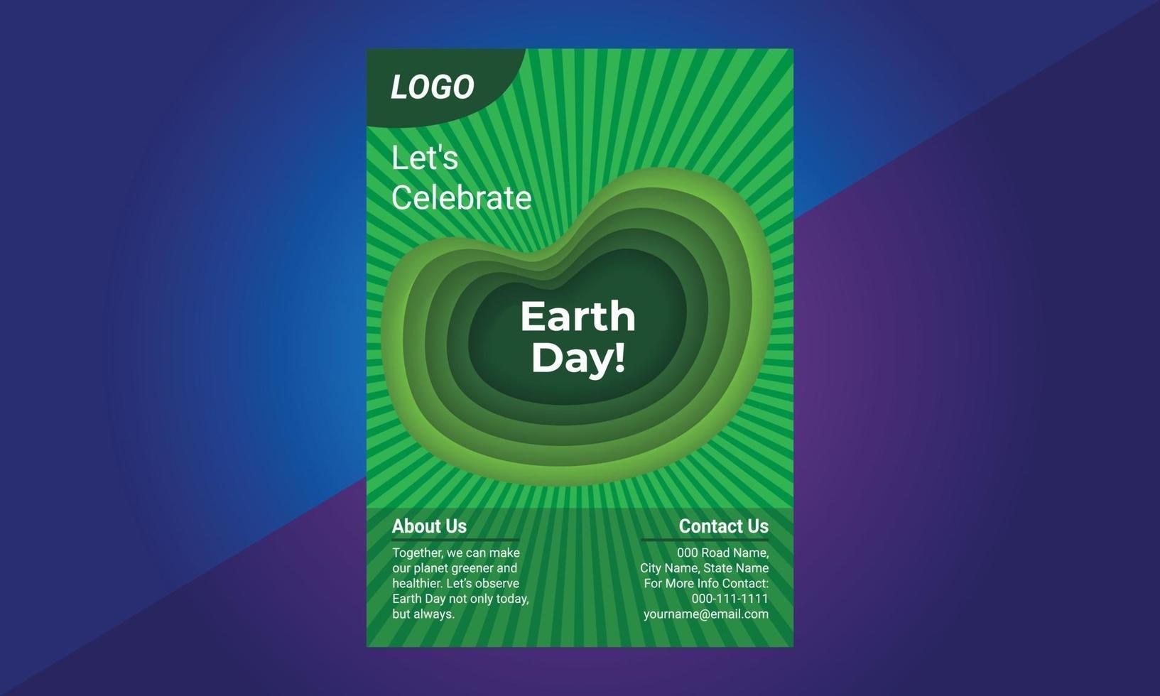 feliz dia da terra, design de folheto, brochura, modelo de cartaz. vetor