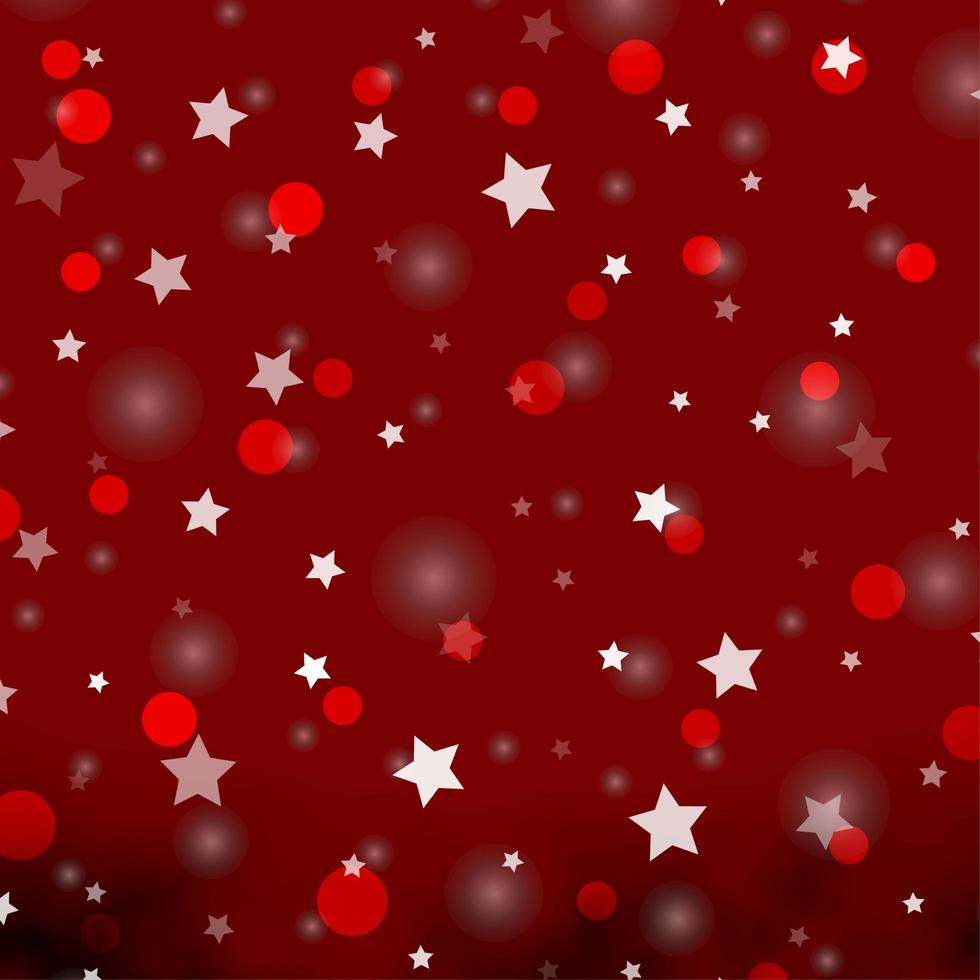 fundo vector vermelho claro com círculos, estrelas.