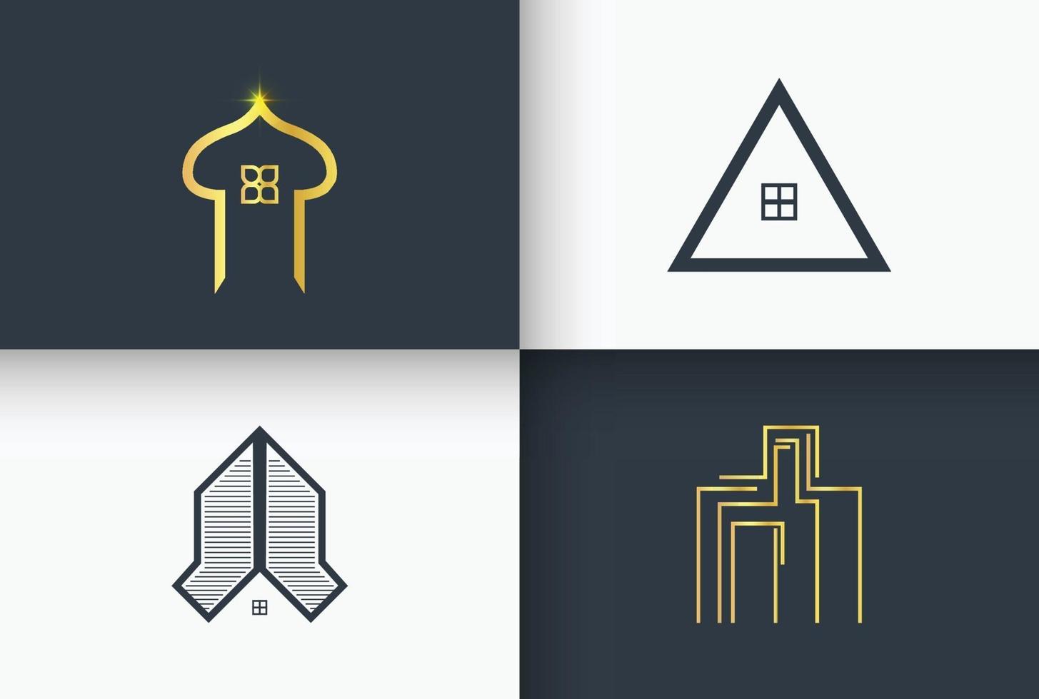 arte de linha de logotipo de imobiliária e construção minimal e simples vetor