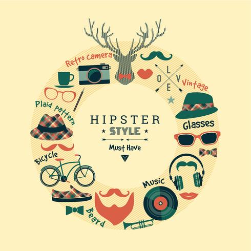 Ilustração em vetor design plano de estilo hippie.