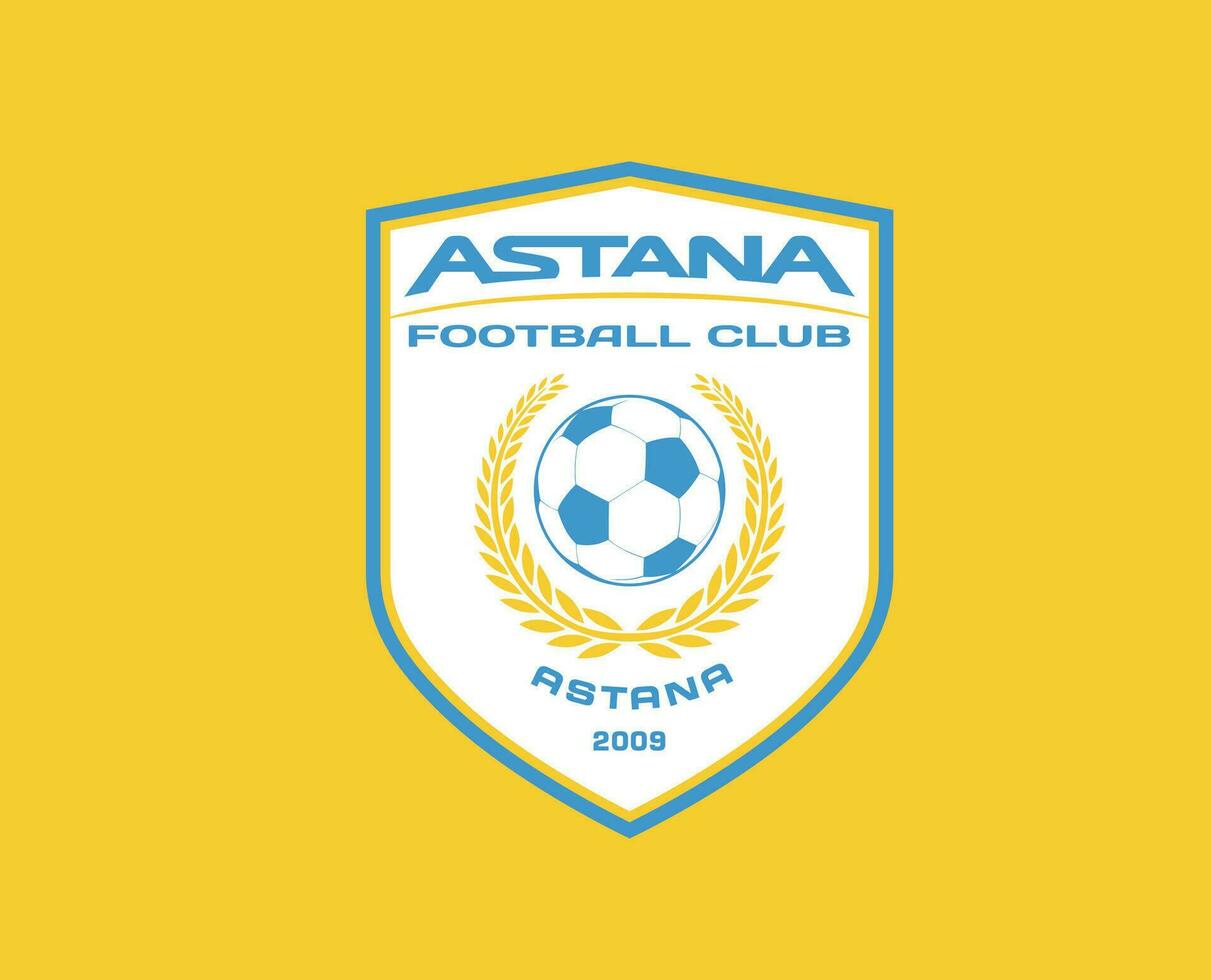 fc Astana símbolo clube logotipo Cazaquistão liga futebol abstrato Projeto vetor ilustração com amarelo fundo