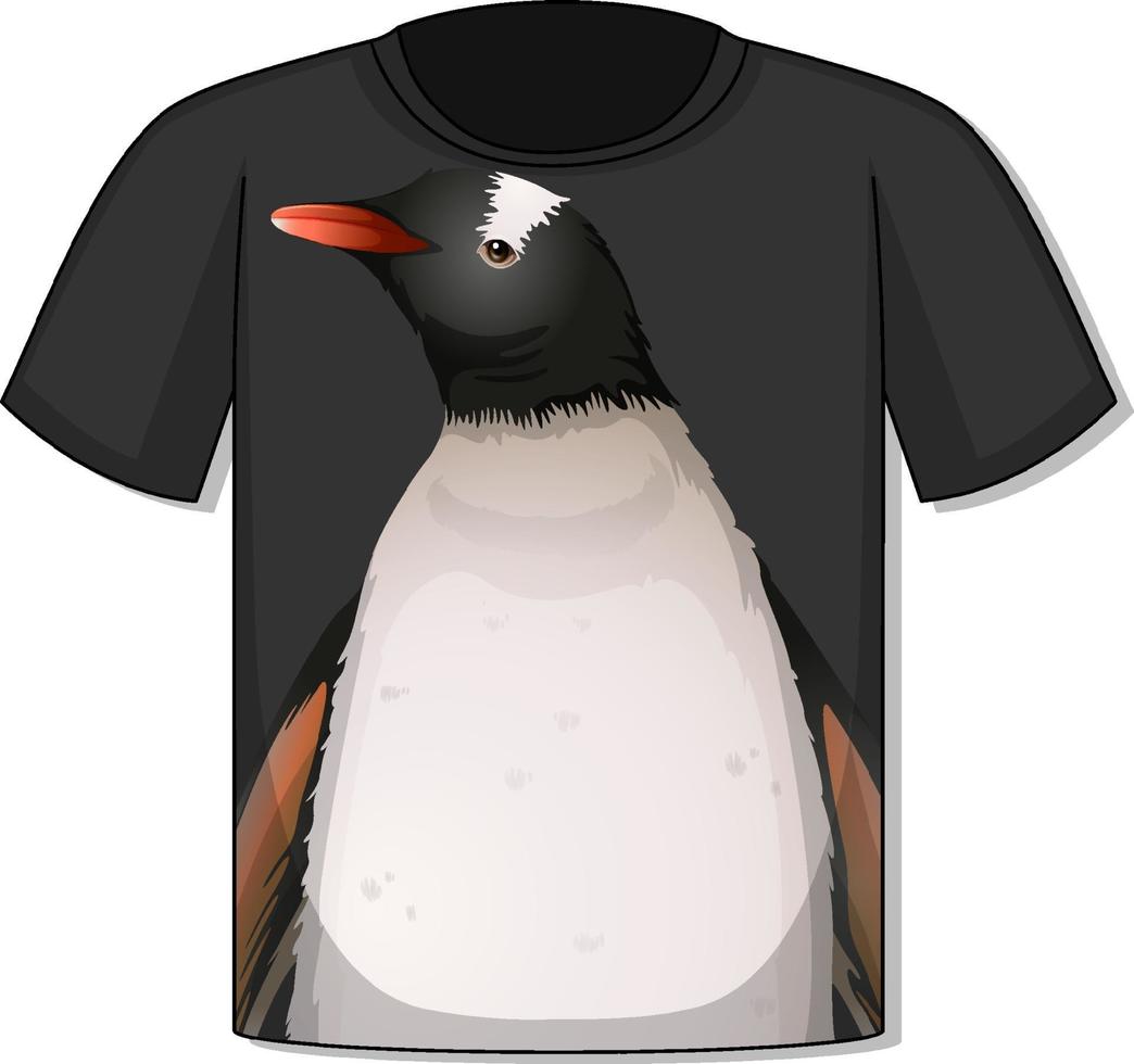 frente da camiseta com modelo de pinguim vetor