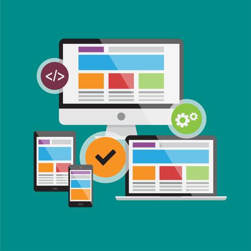 Web design responsivo vetor