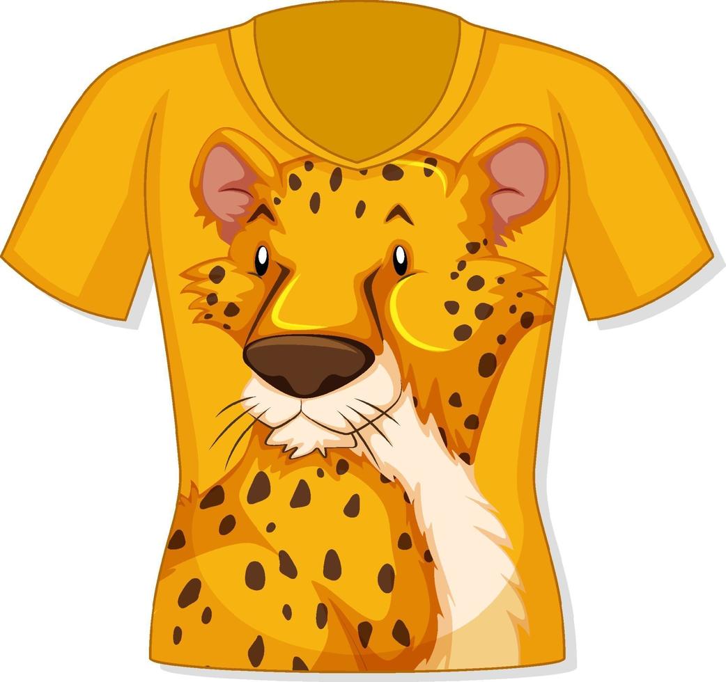 frente da camiseta com estampa de leopardo vetor