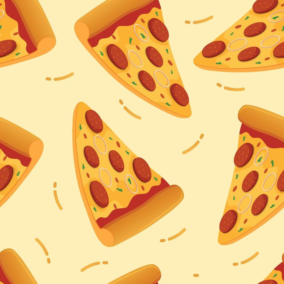 ilustração em vetor pizza padrão sem emenda