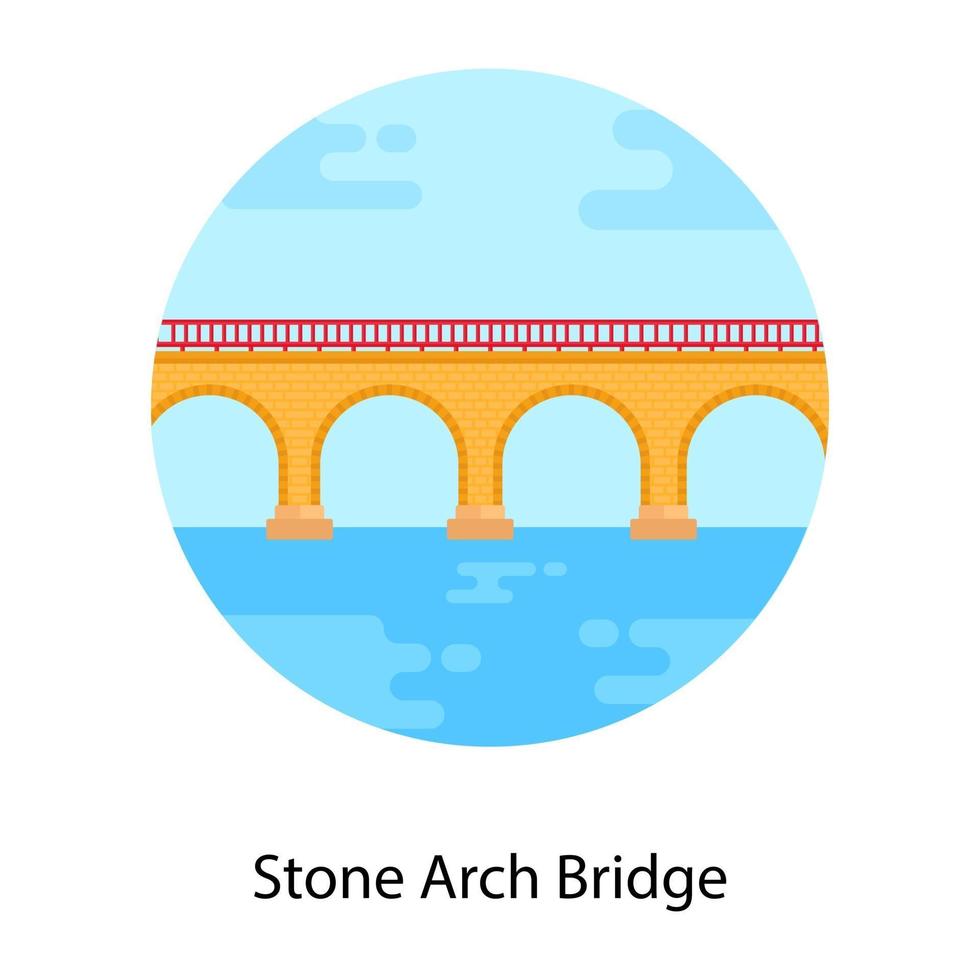 ponte em arco de pedra vetor