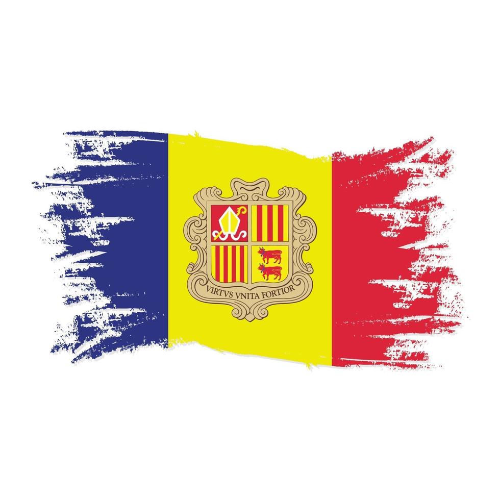 Bandeira de andorra com aquarela pincel estilo vetor