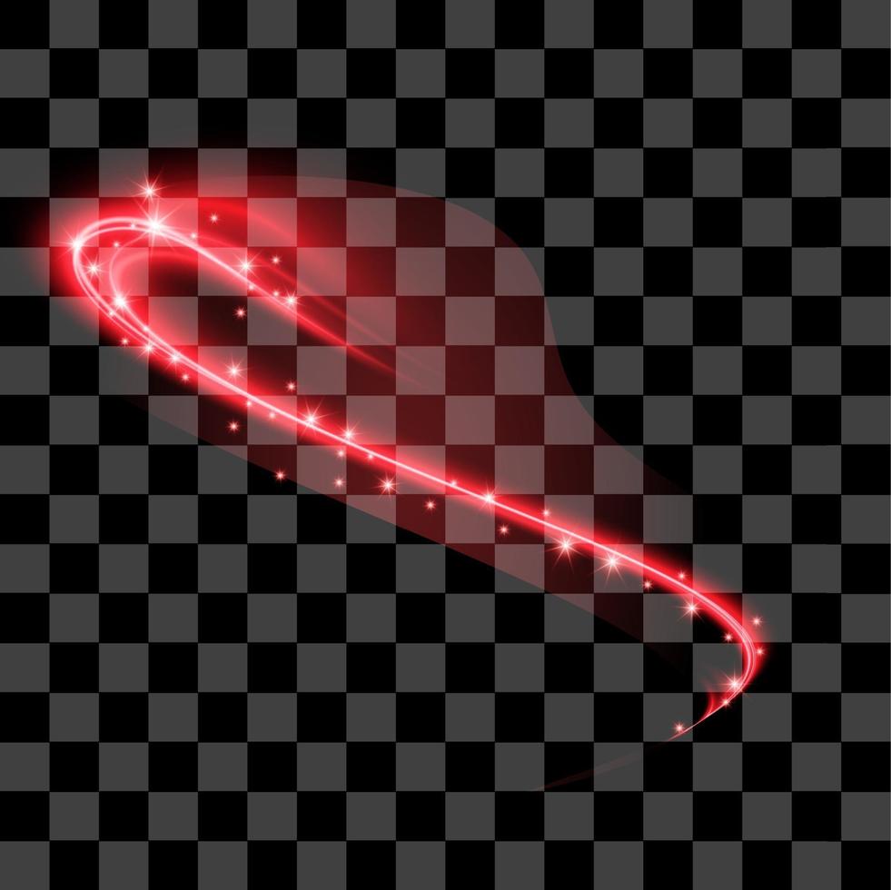 efeito de luz vermelha especial linha abstrata elemento isolado vetor brilho