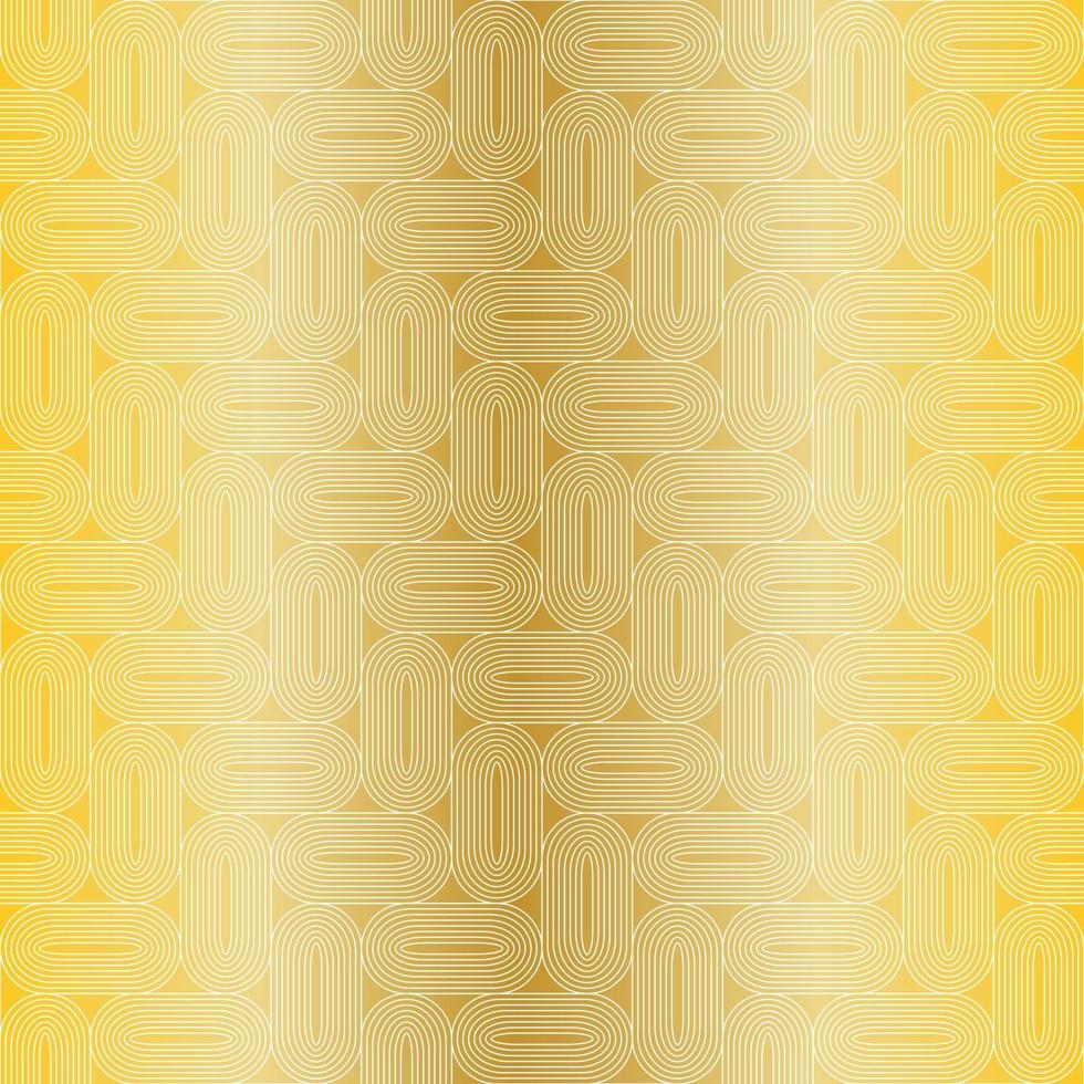 padrão geométrico vetorial de ovais de ouro sem costura em fundo branco vetor