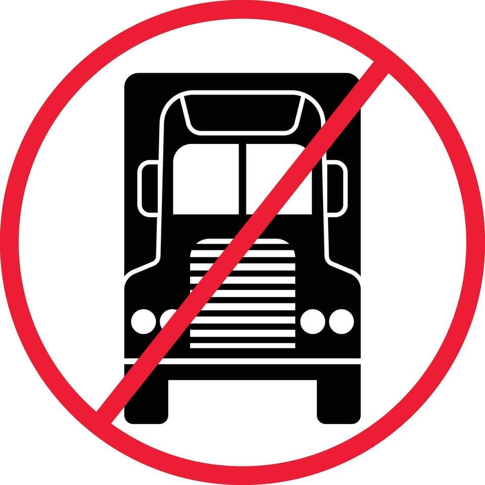 não caminhão, pesado caminhão proibição ícone placa vetor