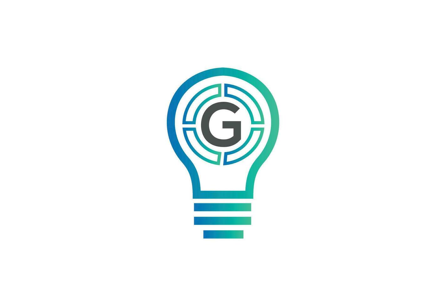 inicial carta g logotipo com lâmpada vetor
