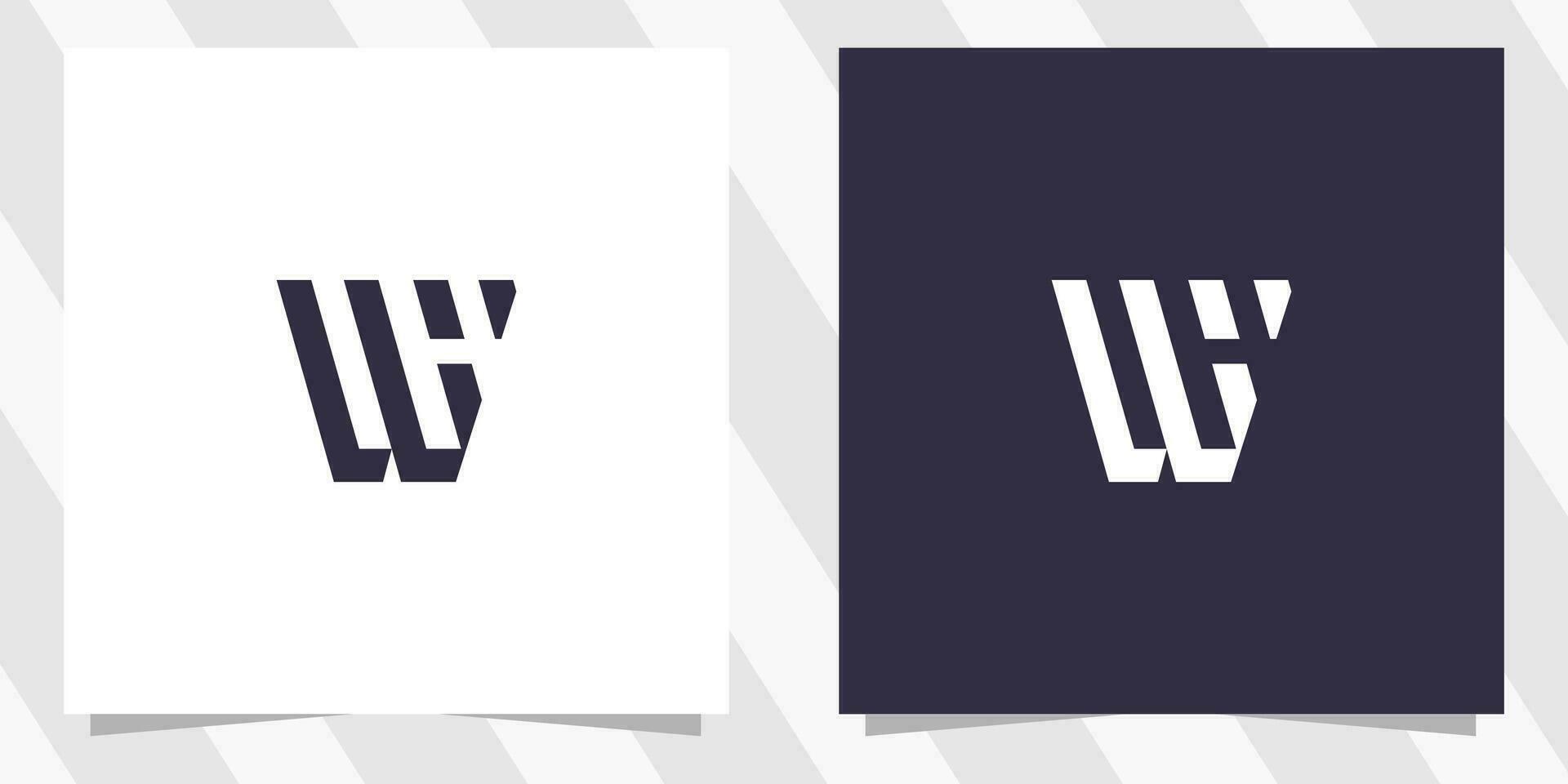 carta wh hw design de logotipo vetor