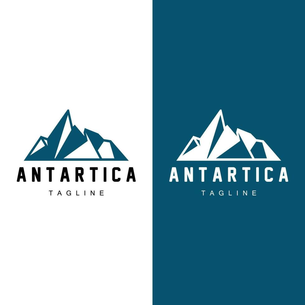 iceberg logotipo, Antártica logotipo projeto, simples natureza panorama vetor ilustração modelo