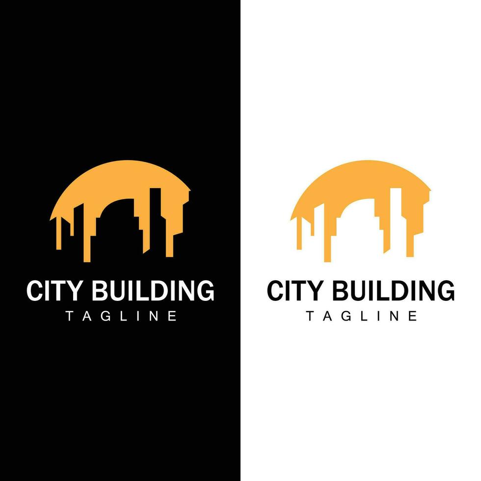 Horizonte construção logotipo, simples moderno Projeto vetor ilustrador modelo