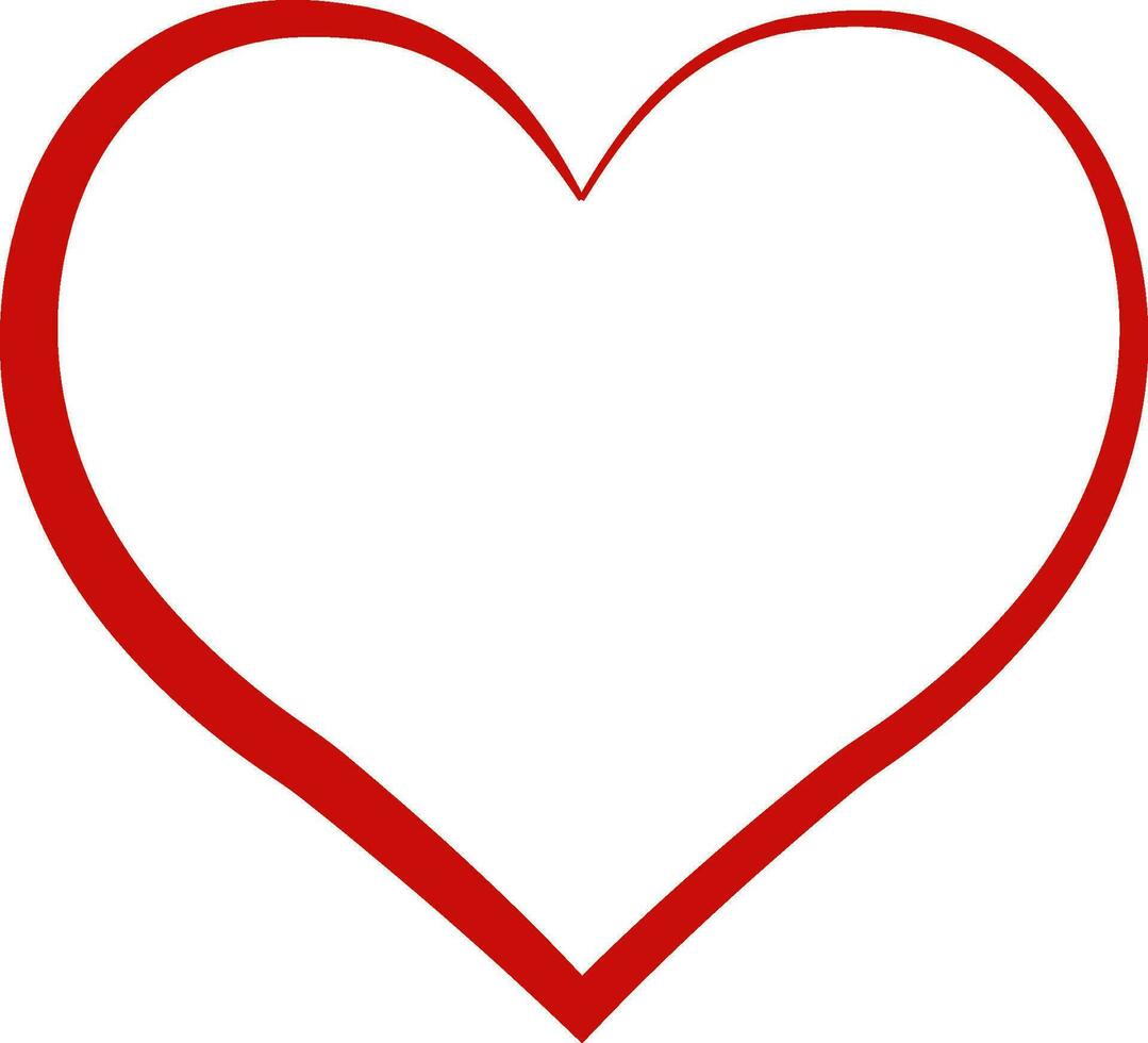coração esboço vermelho símbolo, amizade intimidade dia dos namorados dia amor vetor