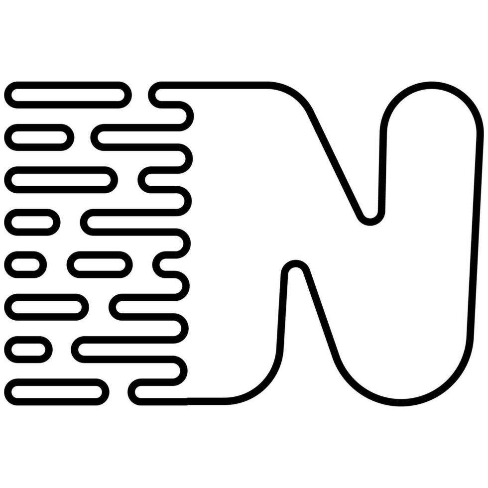 carta n logotipo velozes Rapidez mover carta n velozes símbolo vetor