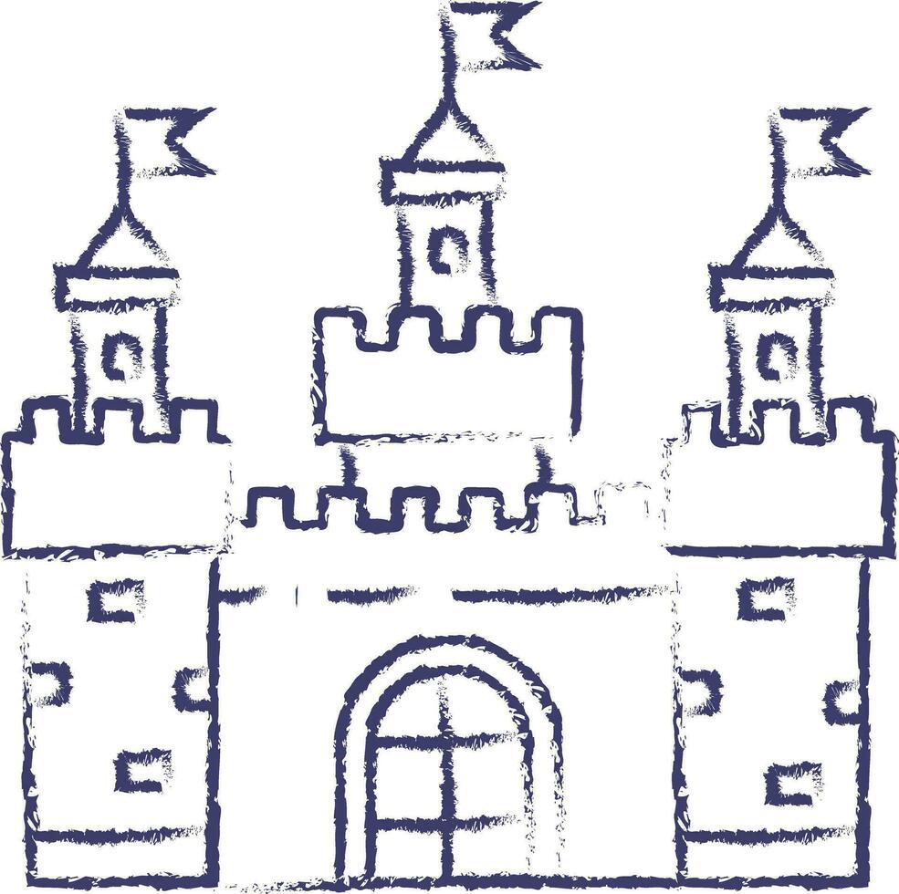 castelo mão desenhado vetor ilustração