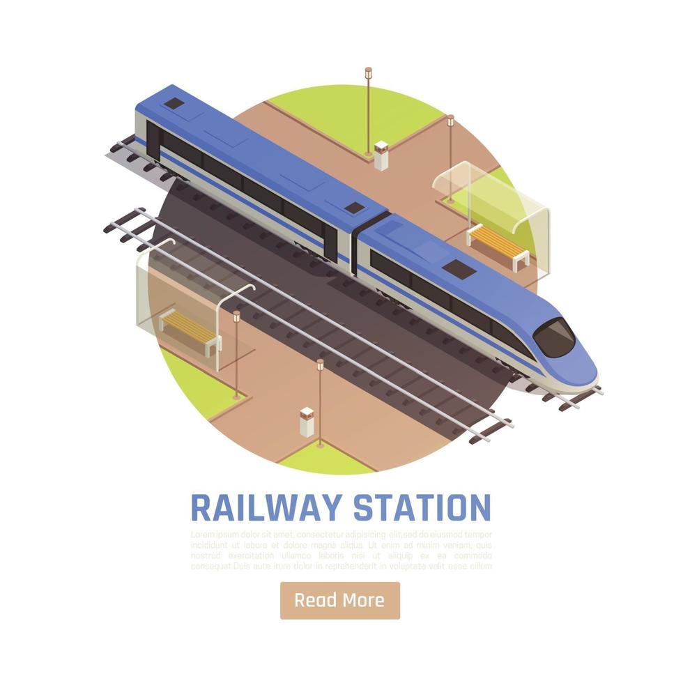 ilustração vetorial de fundo de círculo de estação ferroviária vetor