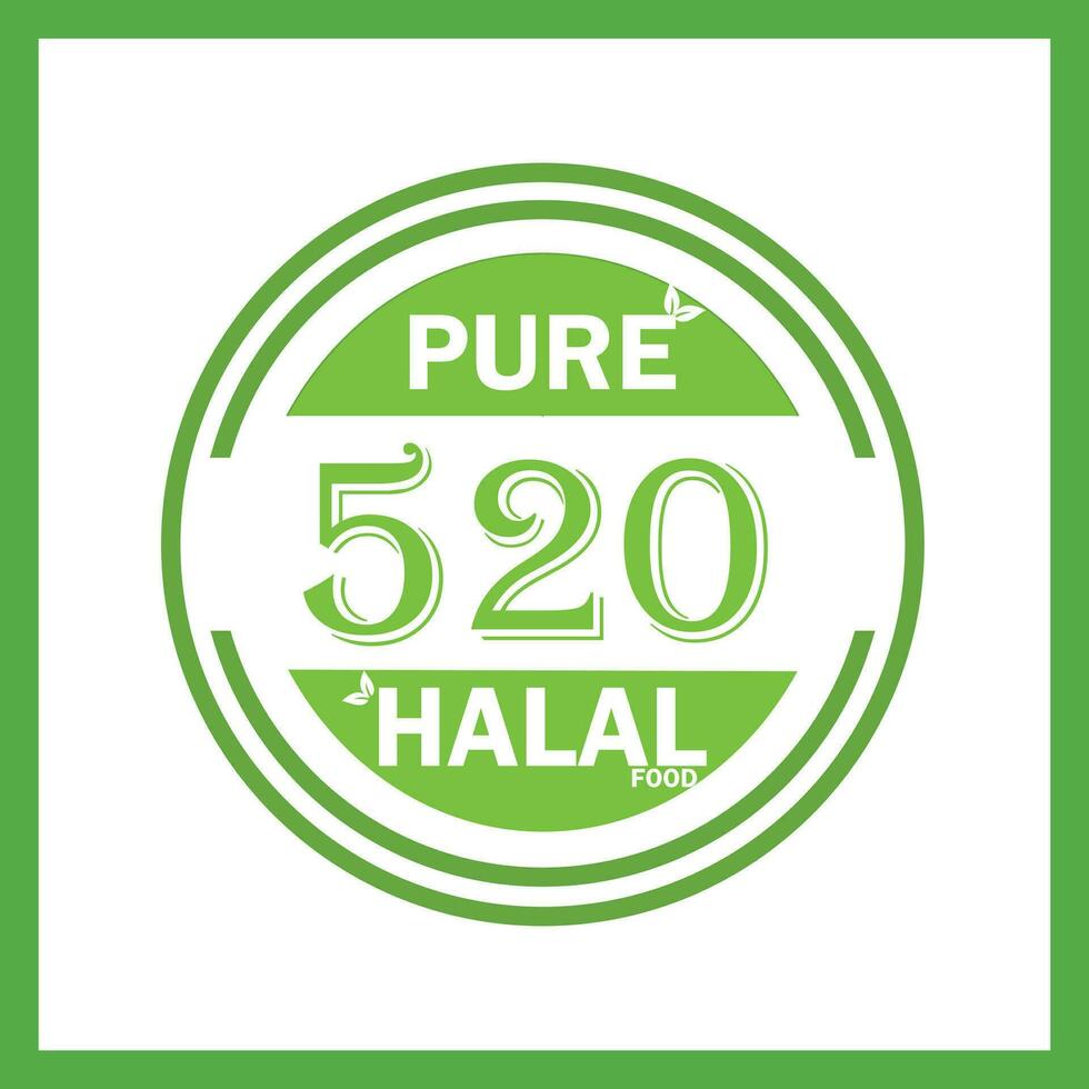 Projeto com halal folha Projeto 520 vetor