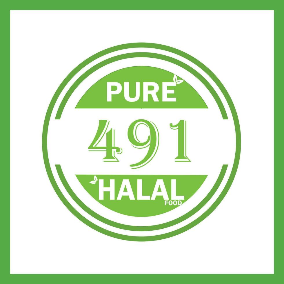 Projeto com halal folha Projeto 491 vetor