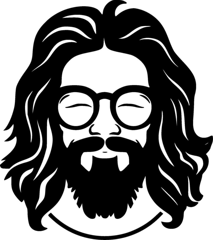 hippie, minimalista e simples silhueta - vetor ilustração