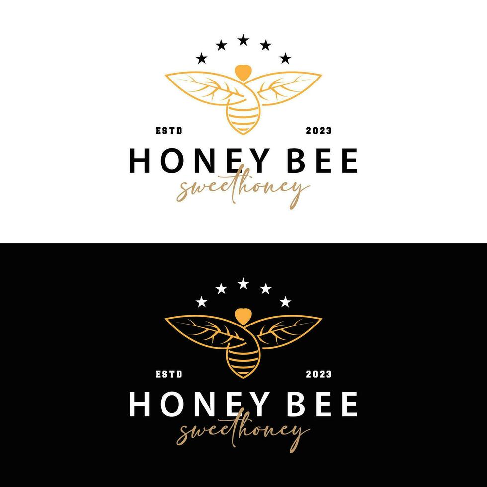 querida abelha logotipo Projeto inseto vetor ilustração modelo