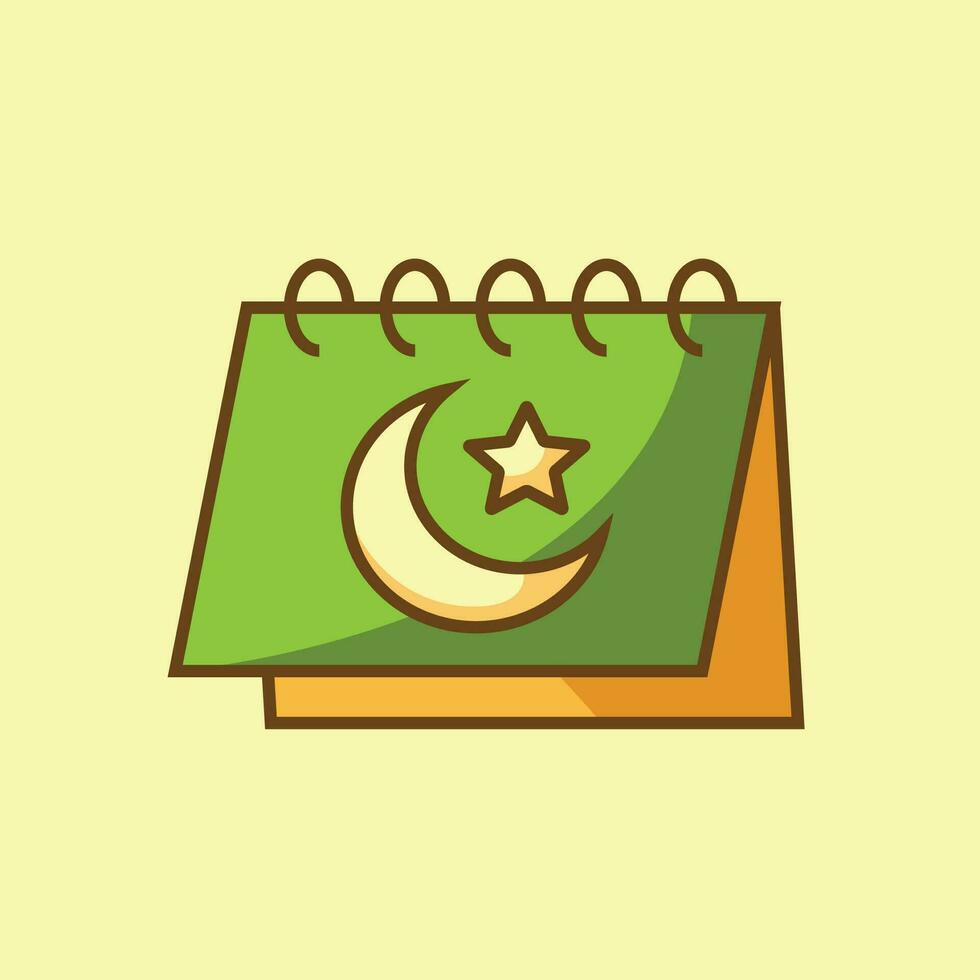 islâmico calendário simples ícone vetor gráfico, Ramadã kareem