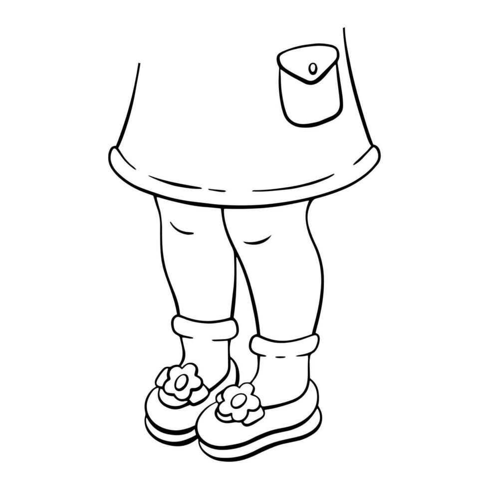 garotas pernas. coloração página para crianças. digital carimbo. desenho animado estilo personagem. vetor ilustração isolado em branco fundo.