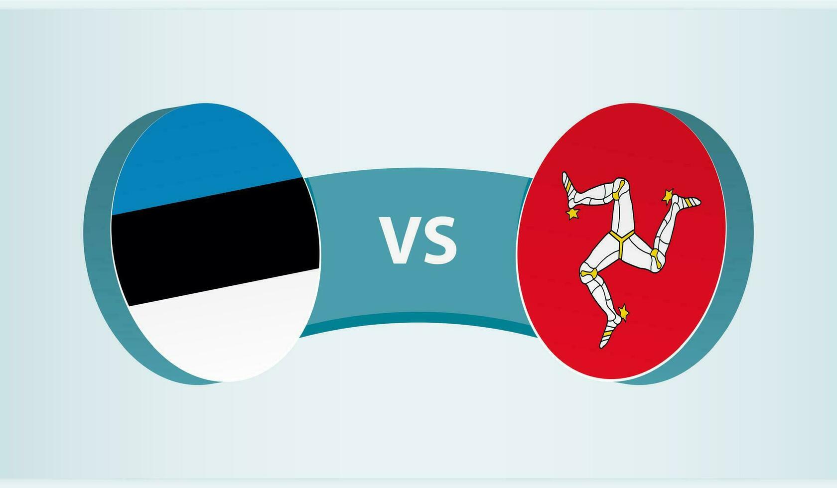 Estônia versus ilha do homem, equipe Esportes concorrência conceito. vetor