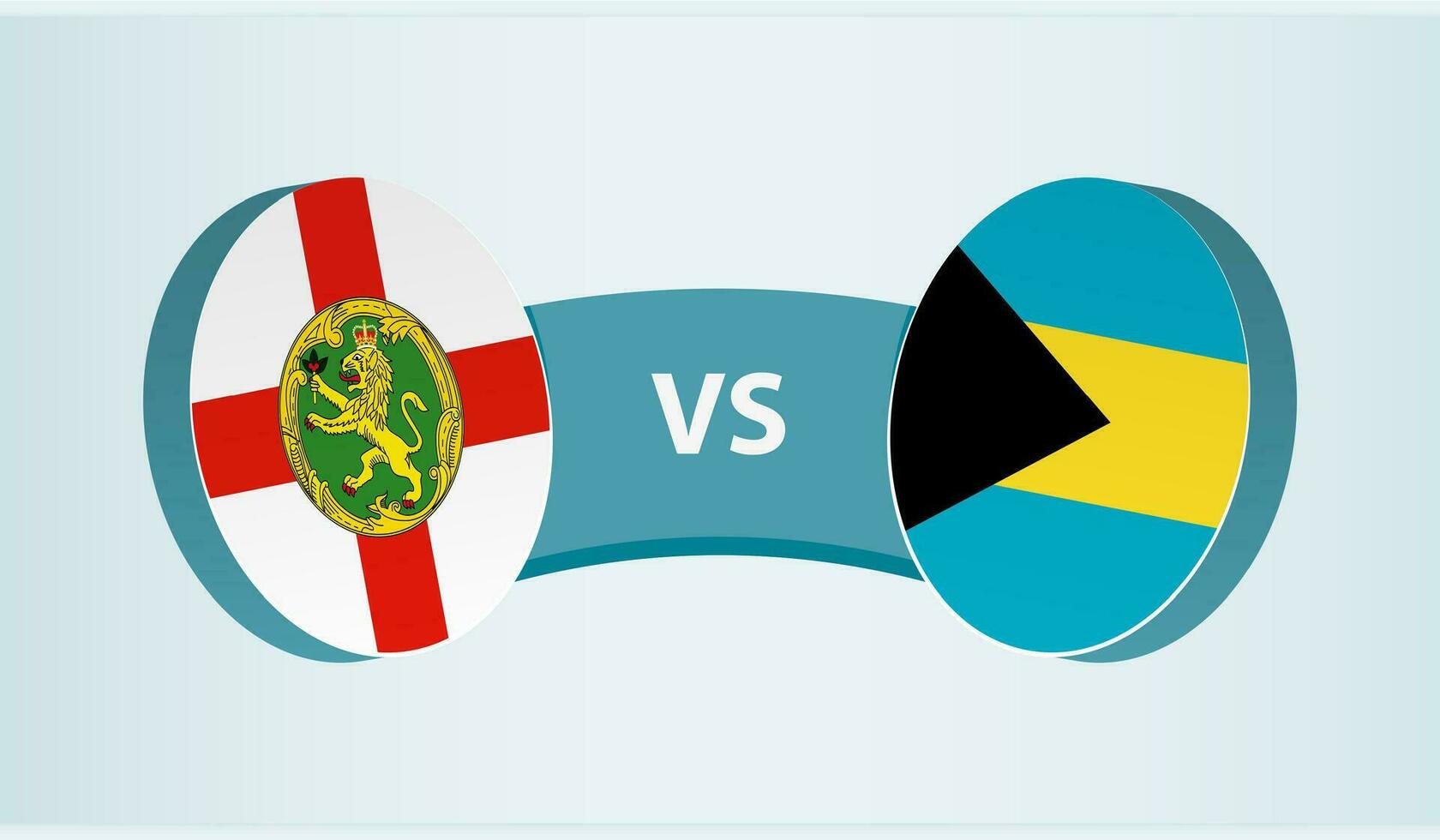 Alderney versus a Bahamas, equipe Esportes concorrência conceito. vetor