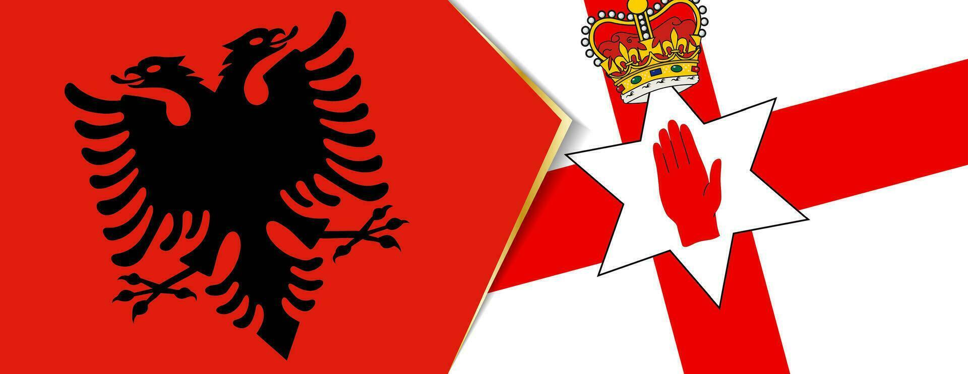 Albânia e norte Irlanda bandeiras, dois vetor bandeiras.