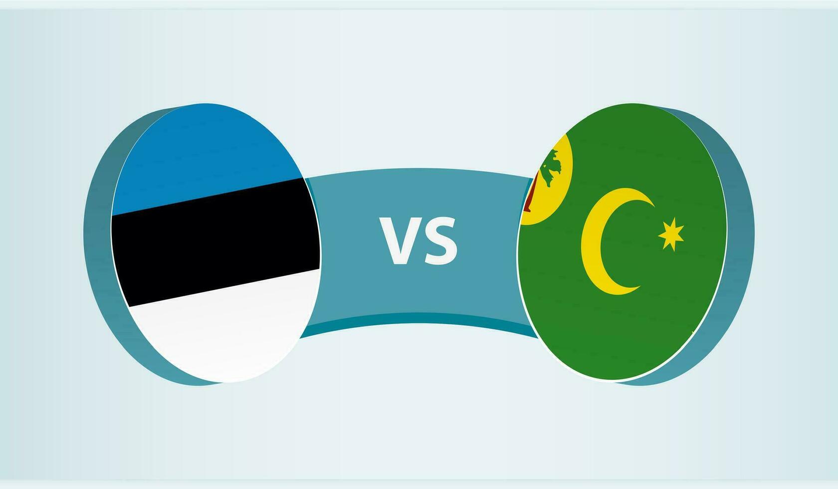 Estônia versus cocos ilhas, equipe Esportes concorrência conceito. vetor