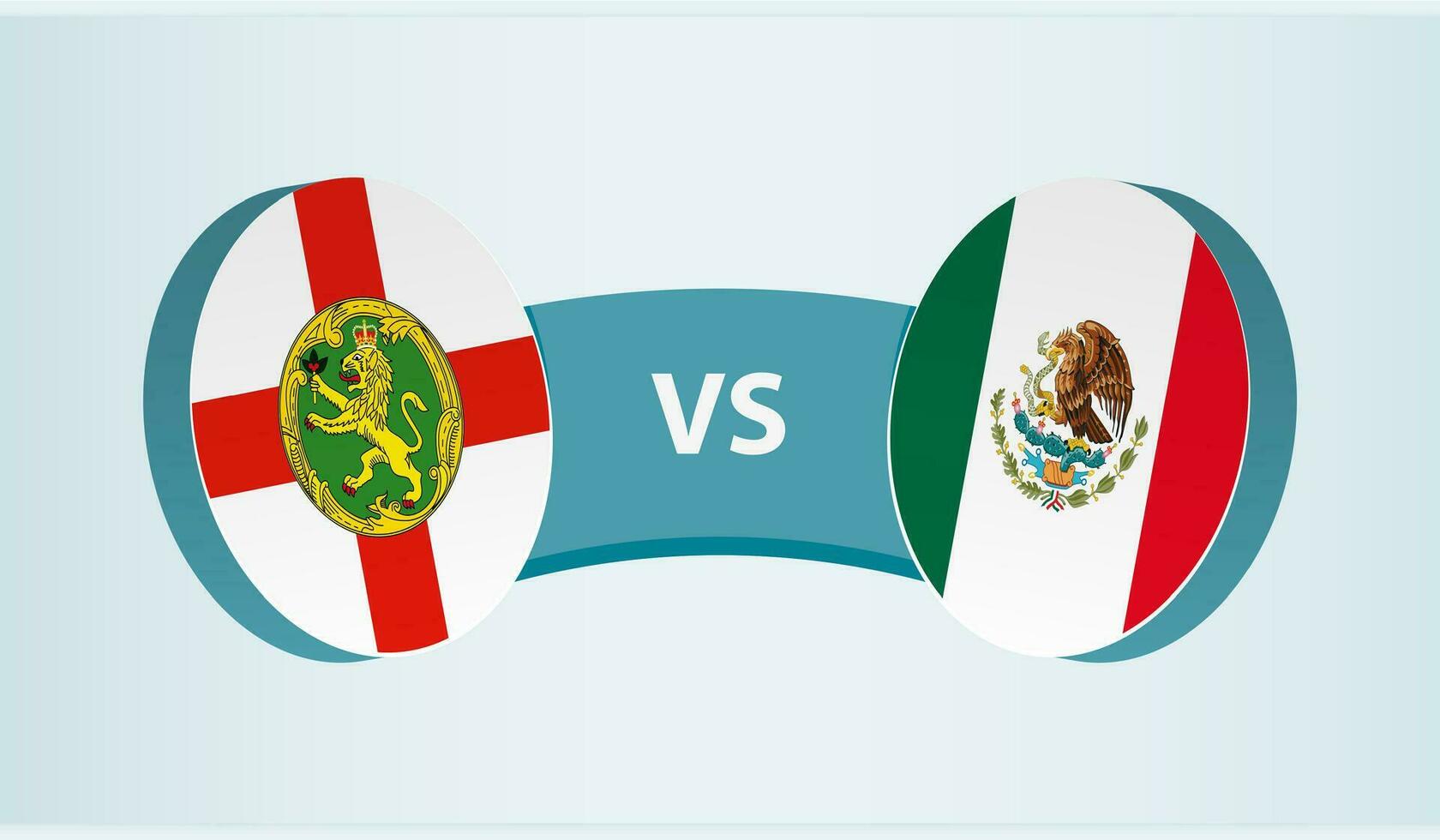 Alderney versus México, equipe Esportes concorrência conceito. vetor