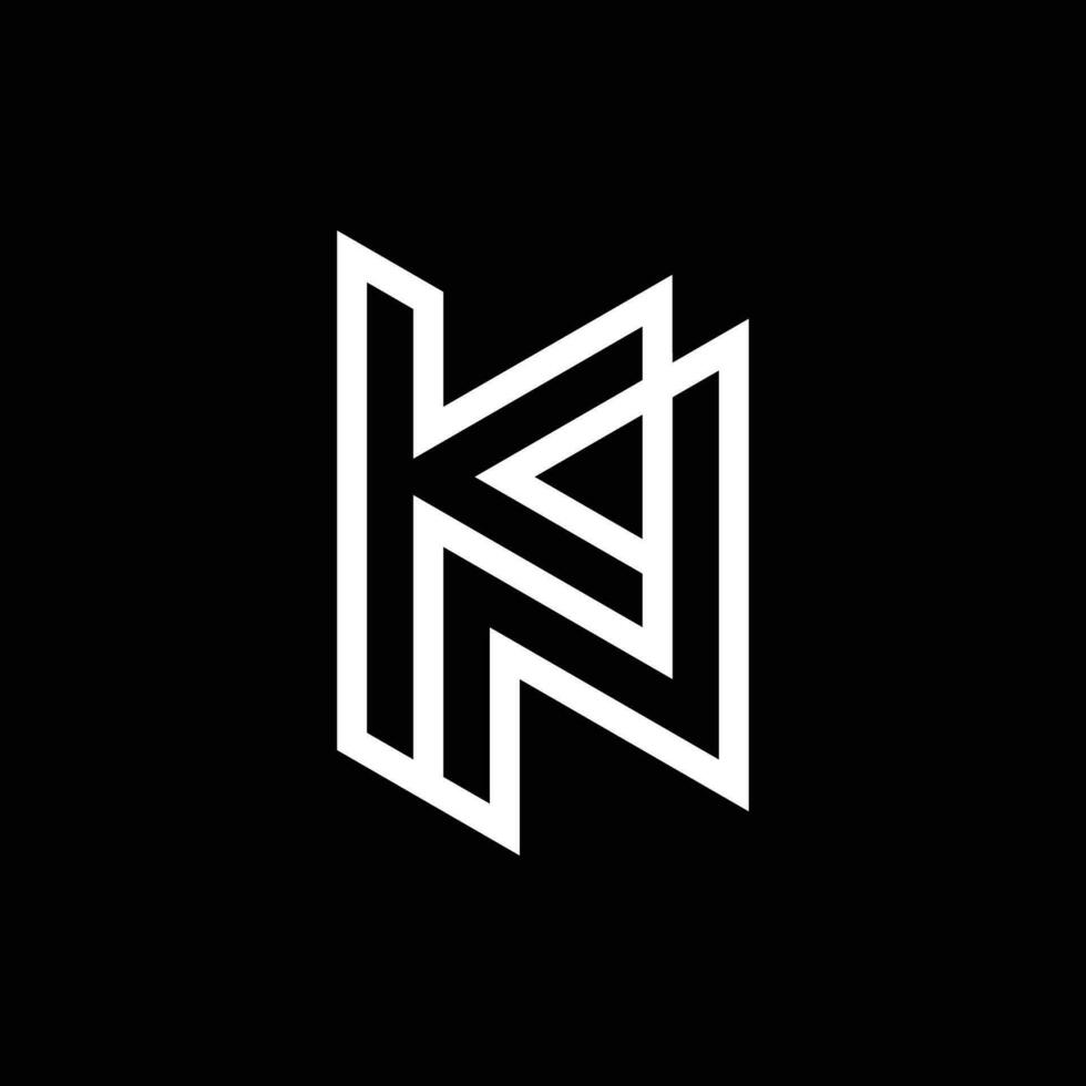 carta nk ou kn logotipo vetor