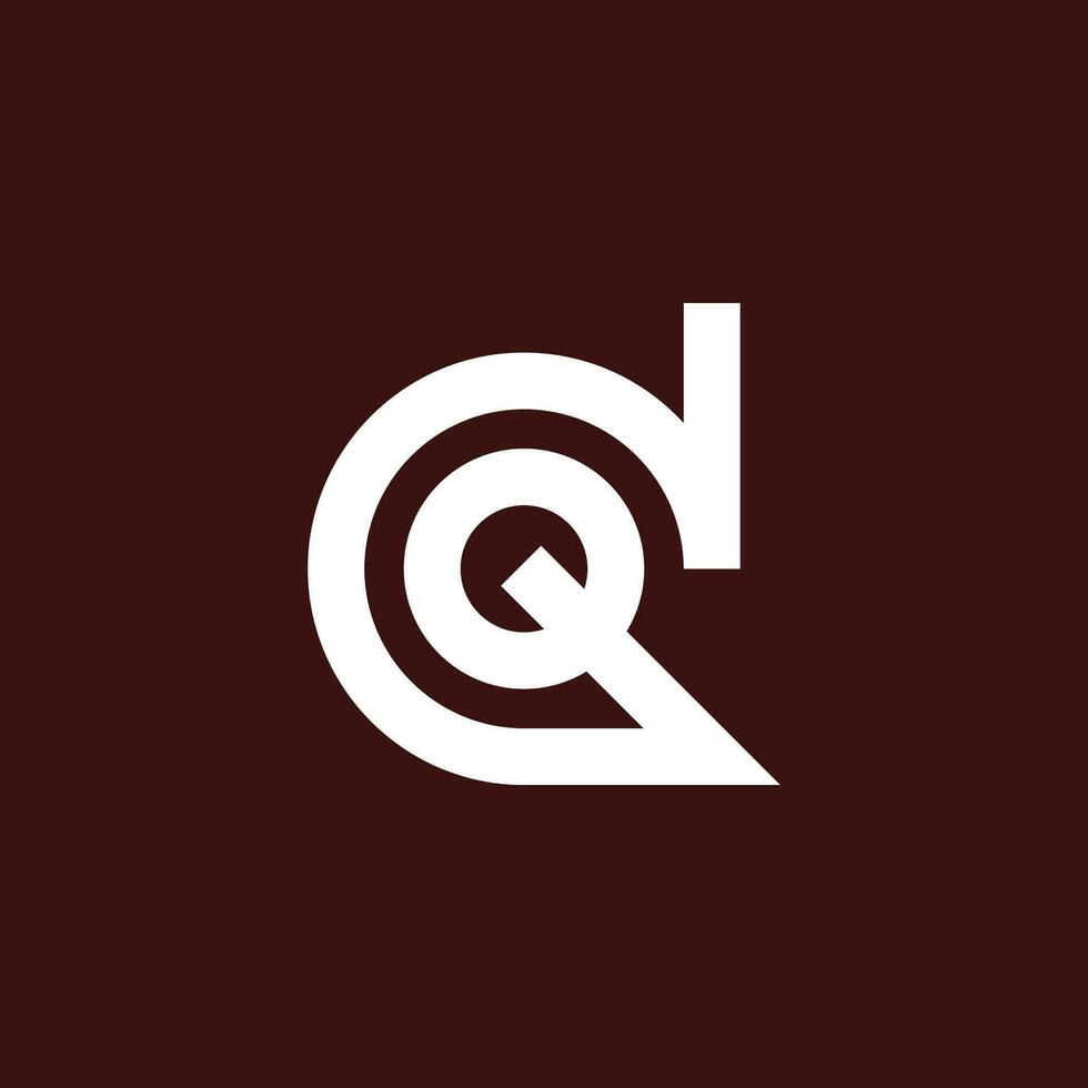 moderno e minimalista inicial carta qd ou dq monograma logotipo vetor