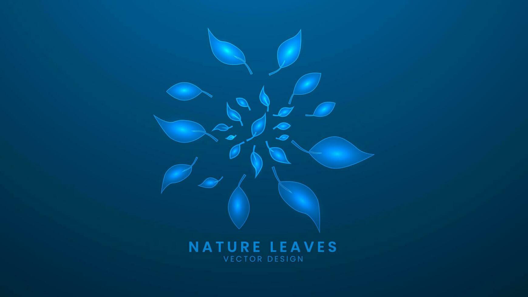 natureza folhas. fresco ervas e folhas. vetor ilustração com luz efeito e néon