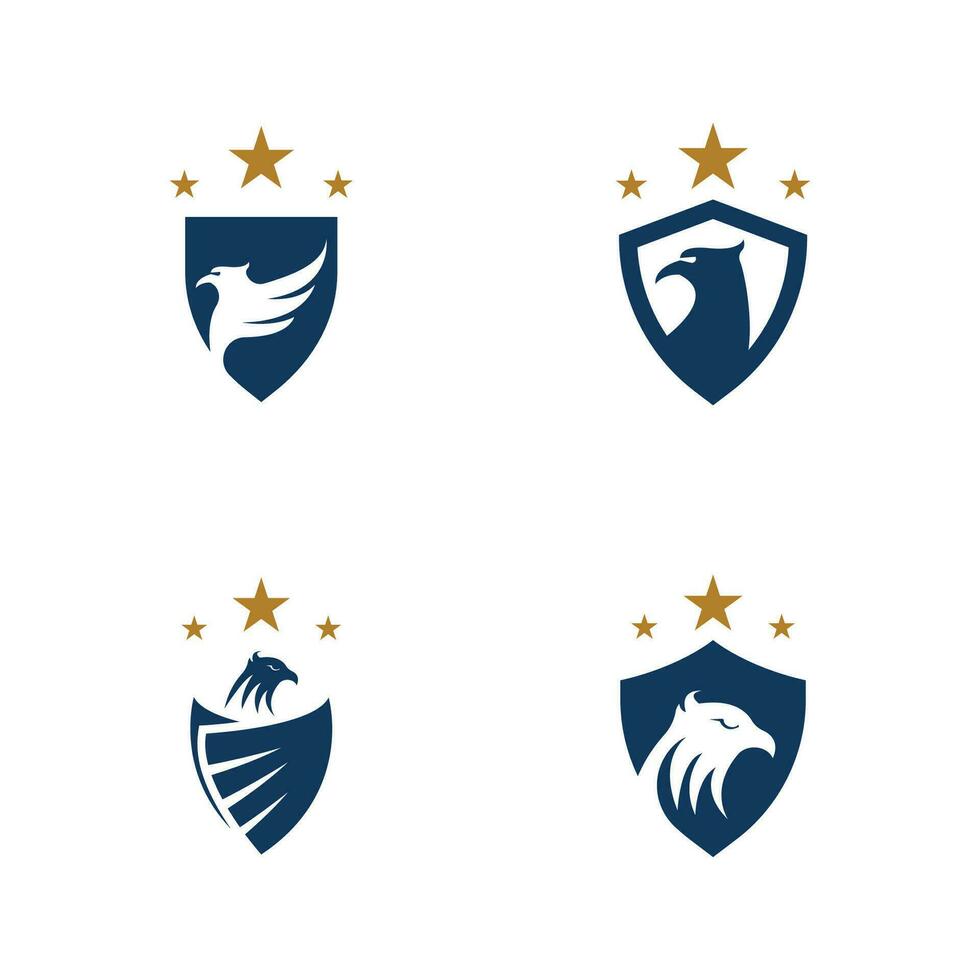 Águia escudo logotipo vetor modelo ilustração