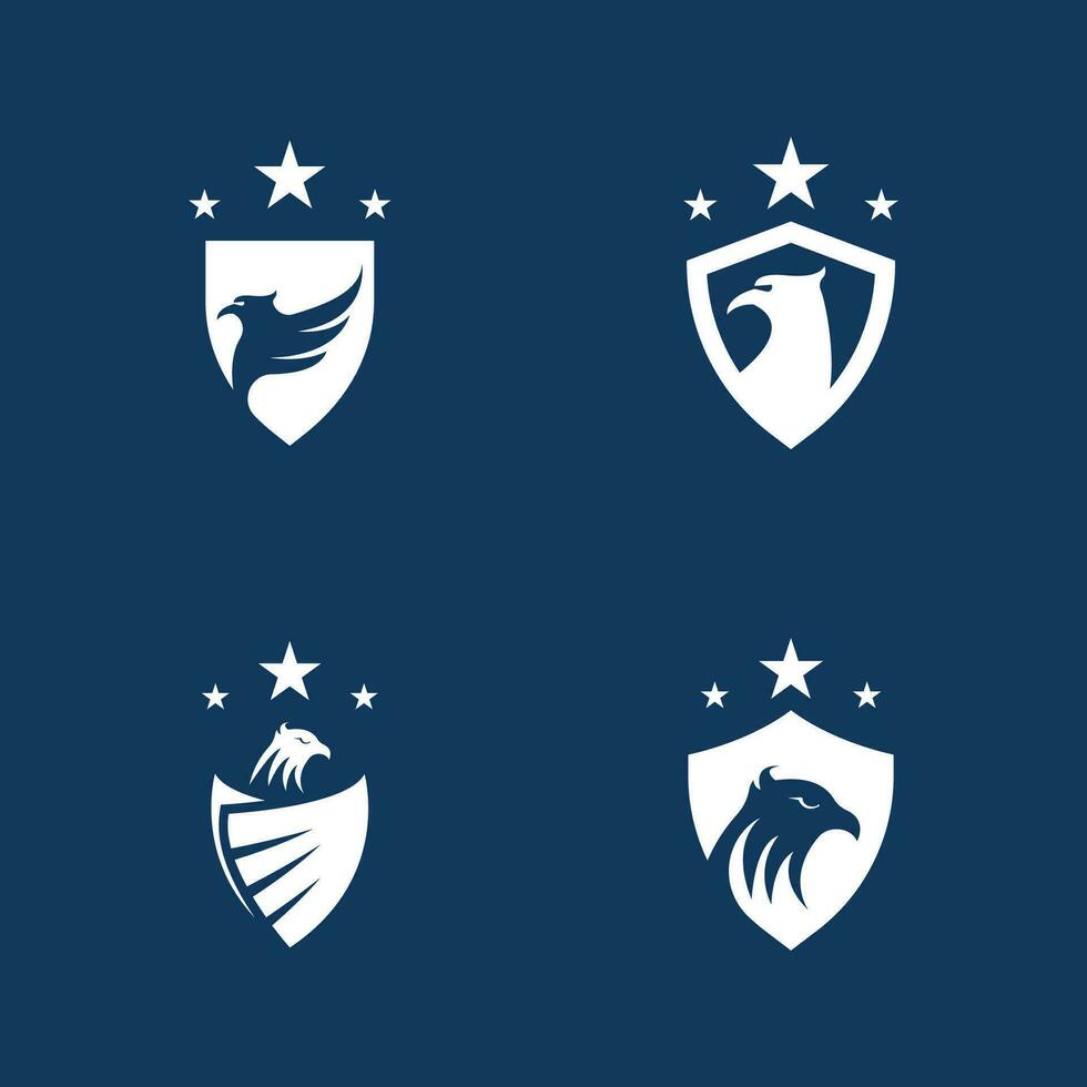 Águia escudo logotipo vetor modelo ilustração