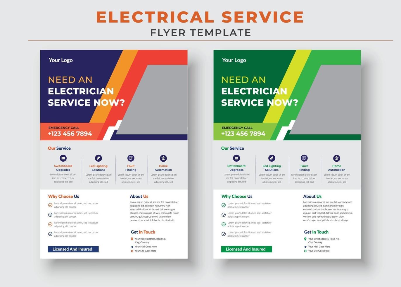 modelo de panfleto de serviço de eletricista, preciso de um pôster de eletricista. vetor