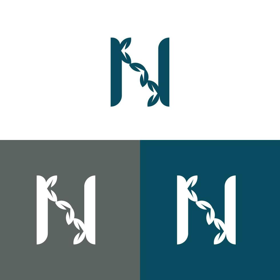 carta n logotipo Projeto conceito negativo espaço estilo. abstrato placa construído a partir de Verifica marcas. vetor elementos modelo ícone.