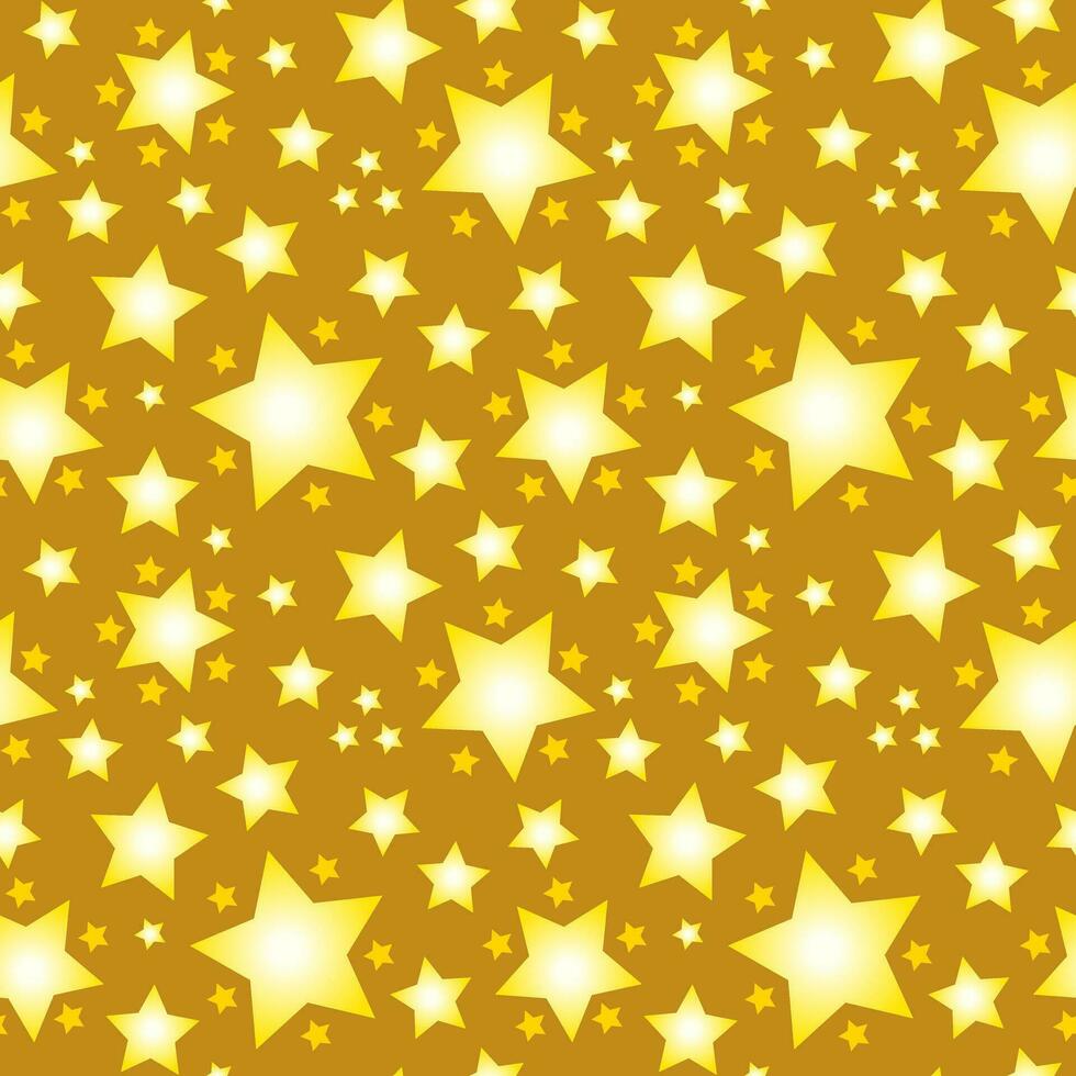 desatado vetor padronizar com brilhante amarelo estrelas em ouro fundo