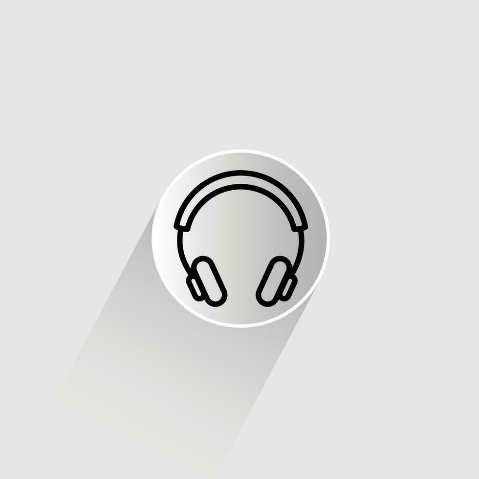 fones de ouvido fones de ouvido plano ícone. fone de ouvido linha com editável AVC. conceito vetor
