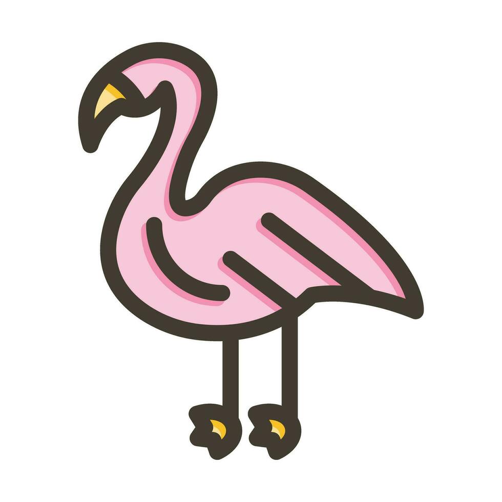 flamingo vetor Grosso linha preenchidas cores ícone para pessoal e comercial usar.